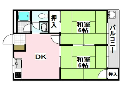 浜口マンション(2DK/3階)の間取り写真