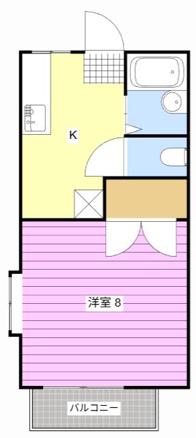 ベルテック21(1K/1階)の間取り写真