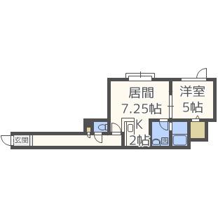 フェリス(1LDK/2階)の間取り写真