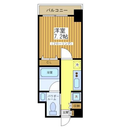 レジディア中目黒II(1K/5階)の間取り写真