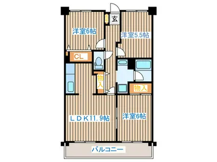 アルフォートシティ(3LDK/6階)の間取り写真