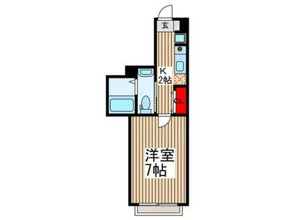 ATLAS CARO 浦和領家(1K/1階)の間取り写真