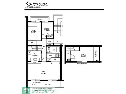 オクトス市ヶ尾3号棟(3LDK/3階)の間取り写真