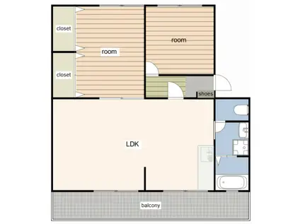 グリーンハイツ(2LDK/3階)の間取り写真
