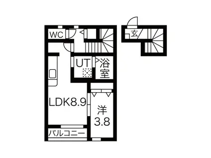 OLIVE5番館(1LDK/2階)の間取り写真