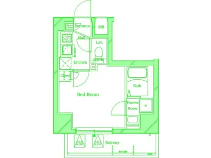 ラフィスタ横浜阪東橋Ⅱ(1K/10階)の間取り写真
