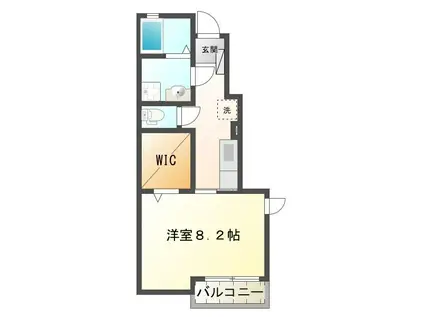 クレメント神和台(1K/1階)の間取り写真