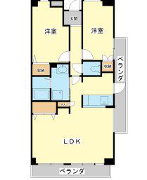 ギャラクシーホーヨー(2LDK/2階)の間取り写真