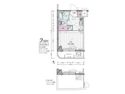 リヴシティ平和島(1K/1階)の間取り写真