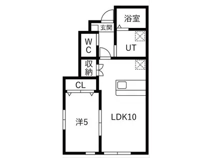 アリトピア(1LDK/1階)の間取り写真