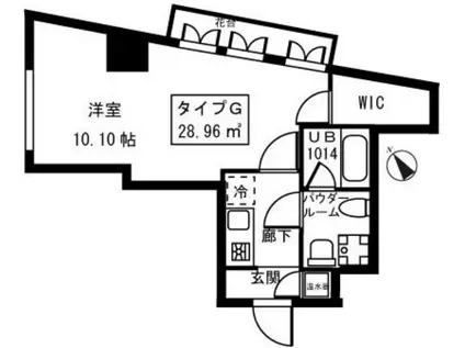 桃園パークマンション(1K/3階)の間取り写真