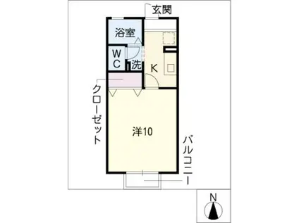 エミネンス(1K/1階)の間取り写真