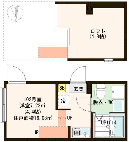 ハーモニーテラス青井IX(ワンルーム/1階)の間取り写真