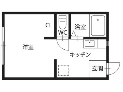 ピース・ヴィエント(ワンルーム/1階)の間取り写真