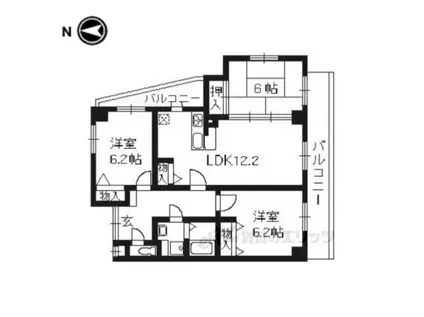 ラポート小林(3LDK/6階)の間取り写真