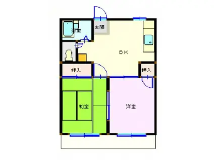 第3加藤マンション(2DK/1階)の間取り写真