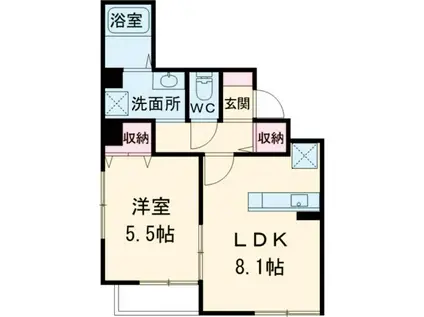 APLII (1LDK/1階)の間取り写真