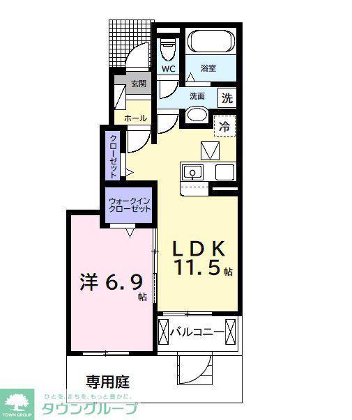 KOUWAII(1LDK/1階)の間取り写真