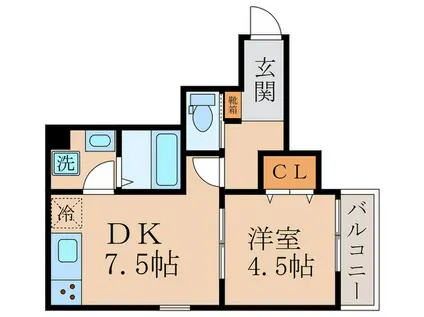 RECUERDE桃山(1DK/1階)の間取り写真