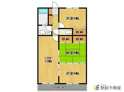 シャトレ天拝(3LDK/7階)の間取り写真