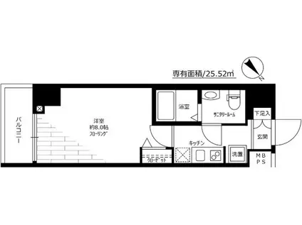 ガーラ・ステージ西巣鴨(1K/4階)の間取り写真