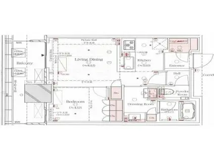 ブランズタワー芝浦(1LDK/14階)の間取り写真