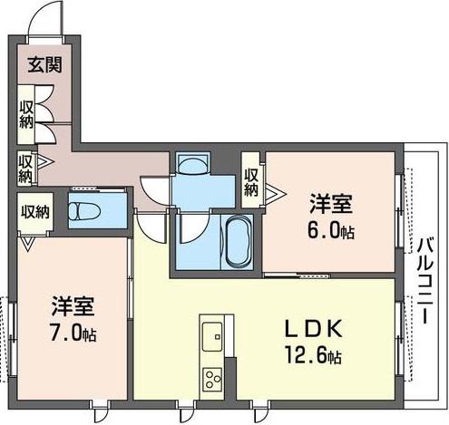 SHA MAISON KOWA(2LDK/2階)の間取り写真