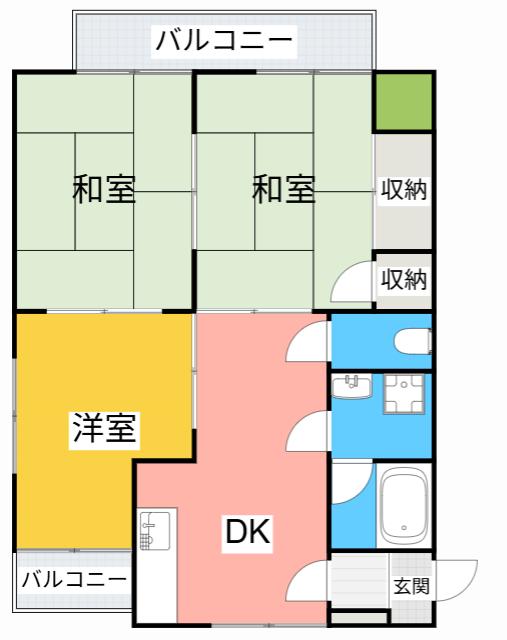 ピュアライフ長草A棟(3DK/4階)の間取り写真