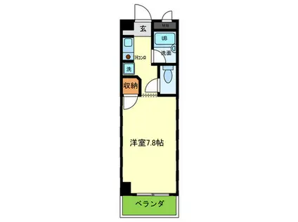 ドムール若山(ワンルーム/2階)の間取り写真