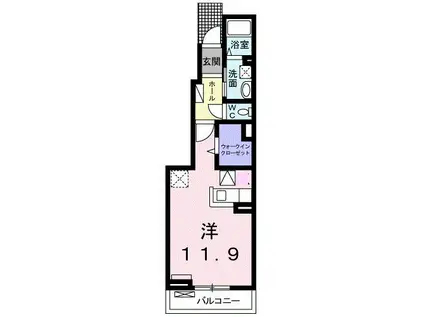 キング フルハウス(ワンルーム/1階)の間取り写真