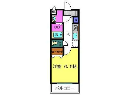 もずウエスト(1K/3階)の間取り写真