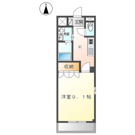 グランチェスタII(1K/1階)の間取り写真