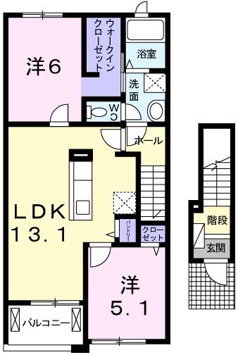 フリシュ・M II(2LDK/2階)の間取り写真
