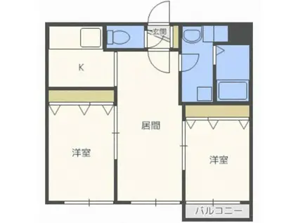 THE RESIDENCE PARK KOSAI(2LDK/3階)の間取り写真