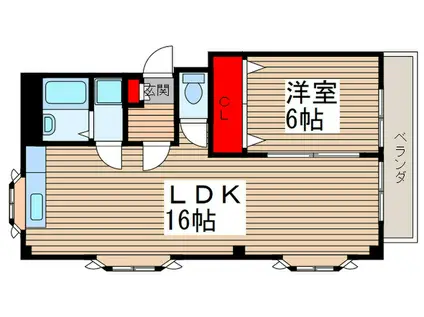 メゾン・ブランシュ(1LDK/4階)の間取り写真