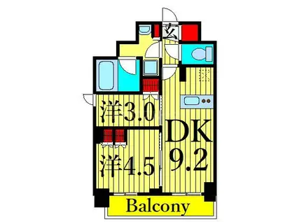 グランカーサ三ノ輪II(2DK/9階)の間取り写真