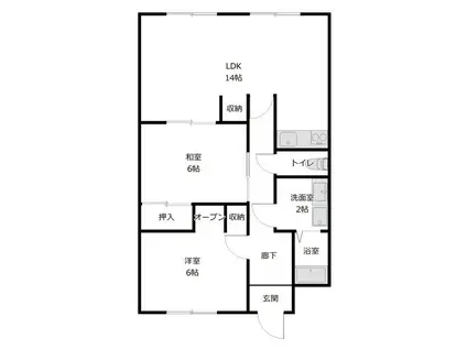 ピボットマンション池下(2LDK/5階)の間取り写真