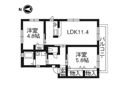 シャーメゾンコモド(2LDK/1階)の間取り写真