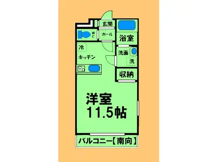 プレミアムプラスみなみ野I(ワンルーム/1階)の間取り写真