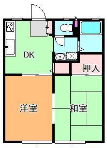 ブルートリップ(2DK/1階)の間取り写真