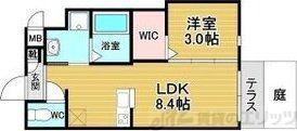 リアコート千里丘I ノース(1LDK/1階)の間取り写真