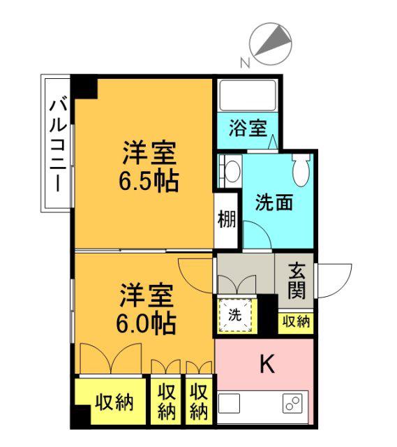 ブリアンローズ上幟(1LDK/2階)の間取り写真