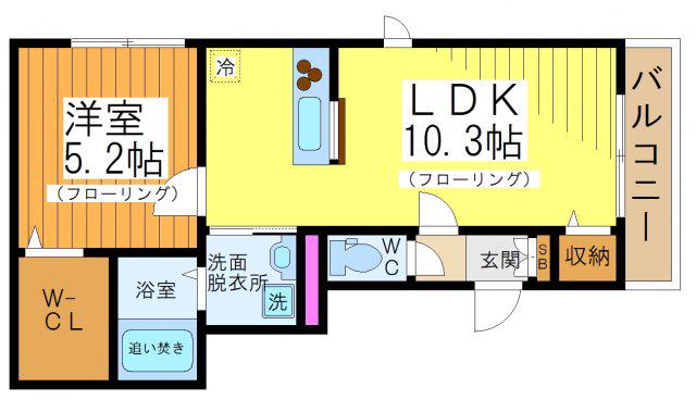 パストラーレ(1LDK/1階)の間取り写真
