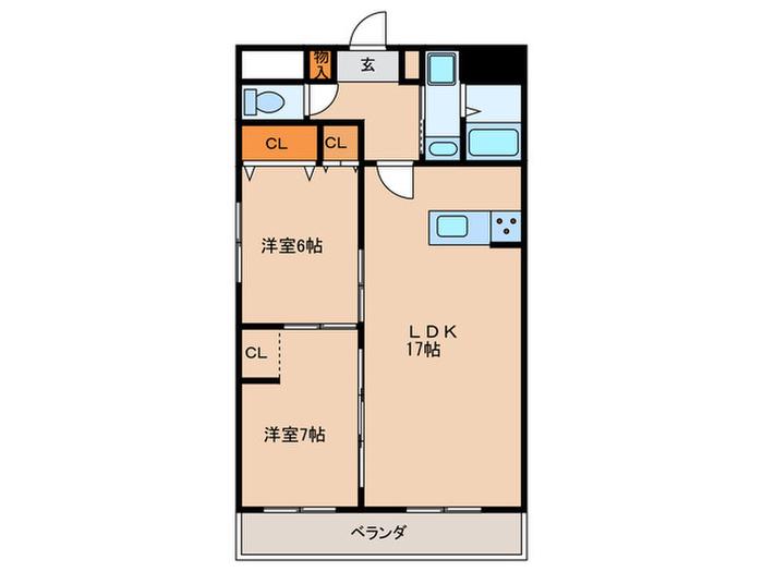 インプルーブ金山(2LDK/7階)の間取り写真