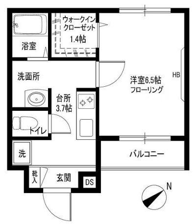 ADAGIO (1K/3階)の間取り写真