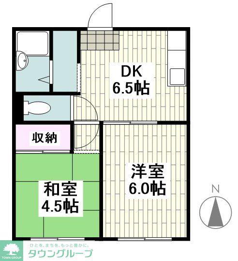 メゾンヤマゴ(2DK/2階)の間取り写真