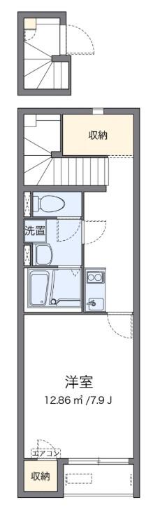 クレイノラ グラシューズ M(1K/2階)の間取り写真