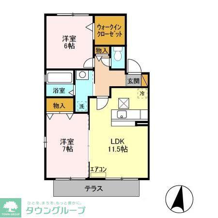 さくらコート(2LDK/1階)の間取り写真