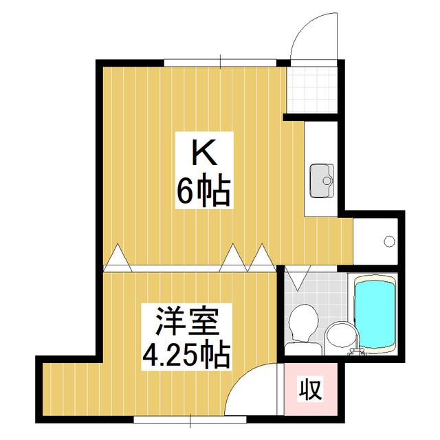 コーポソナタ(1K/1階)の間取り写真