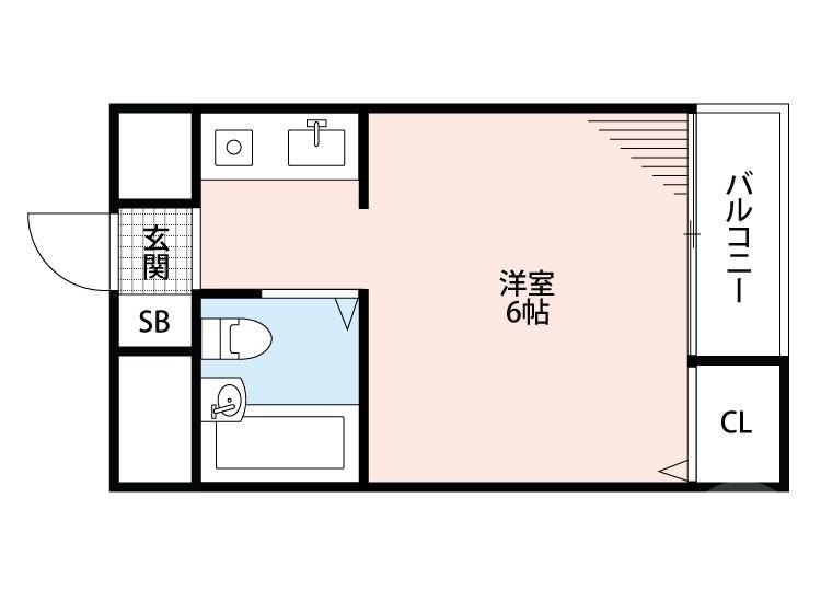 フルーレ千里丘(1K/3階)の間取り写真